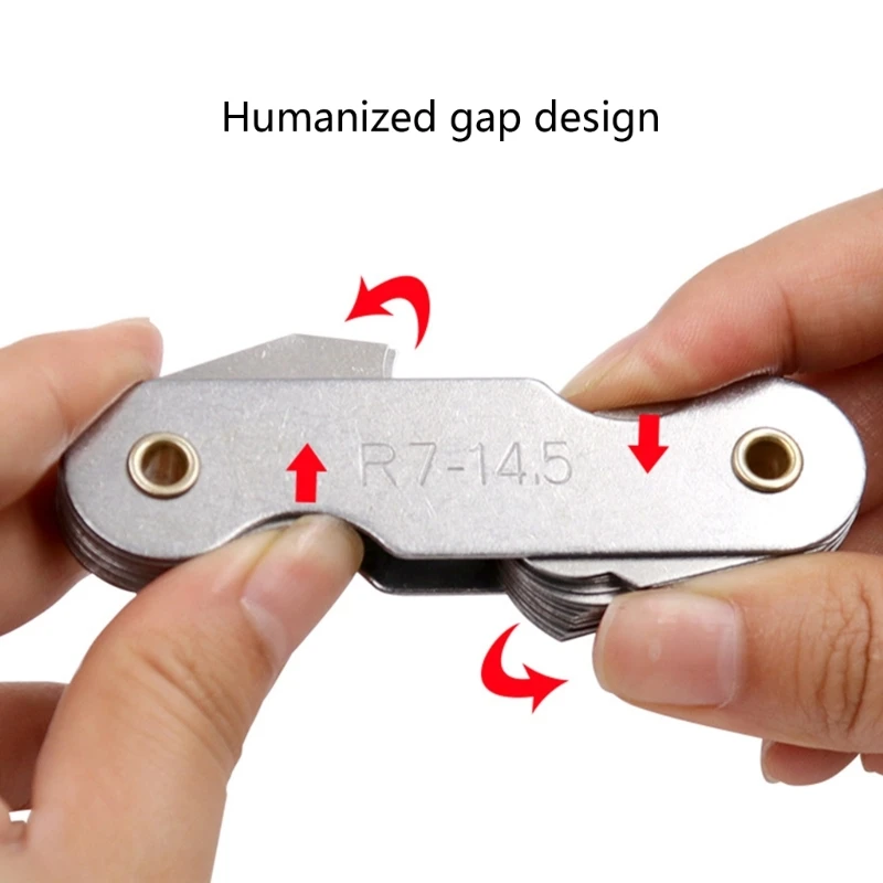 Radius Template R Gauge R1-6.5 R7-14.5 R15-25 Radius Gage Plate Fillet Gaug External Internal Concave Convex Arc Measuring Tools