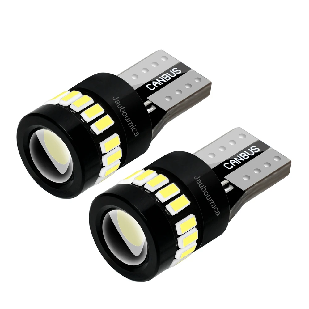 2PCS T10 W5W WY5W LED Super Bright Car Parking Light Canbus Auto Interior Dome Reading Lamp Turn Side Bulbs White Red Yellow 12V
