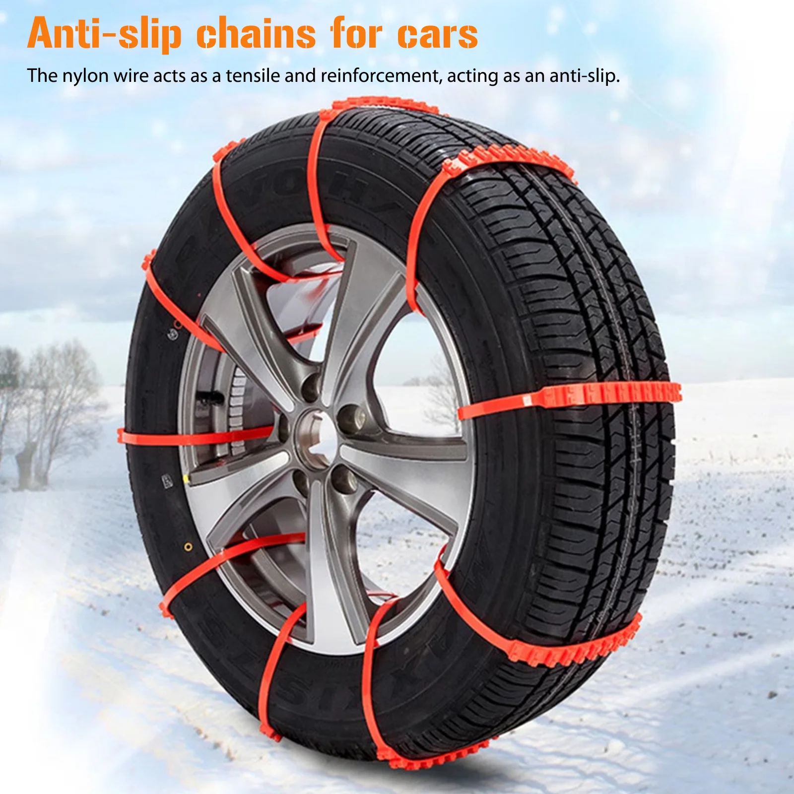 20/40Pcs Chains Winter Snow Anti Slip Cable Ties for Car Truck Wheel Tyre Double Grooves Anti-Skid Chain