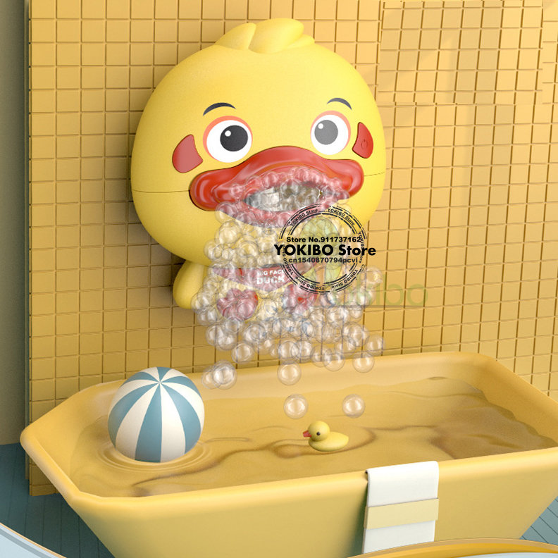 Baby Bath Toys Bubble Machine Duck Crabs Frog Music Kids Bath Toy Bathtub Automatic Bubble Maker Baby Bathroom Toy for Children