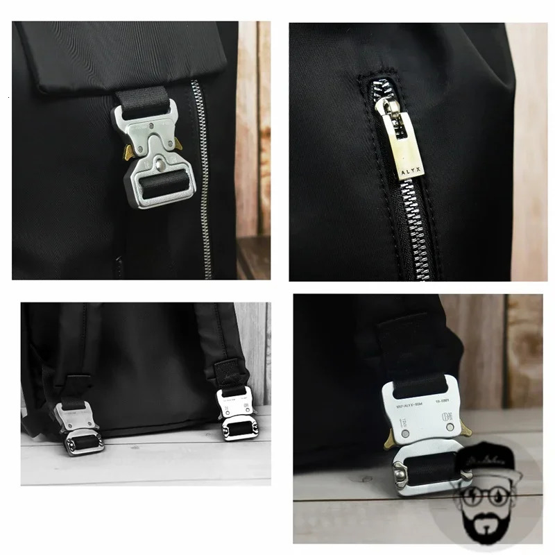 Silver metal buckle ALYX backpack high-quality 1017 Alyx 9SM suitable for outdoor sports travel 241031