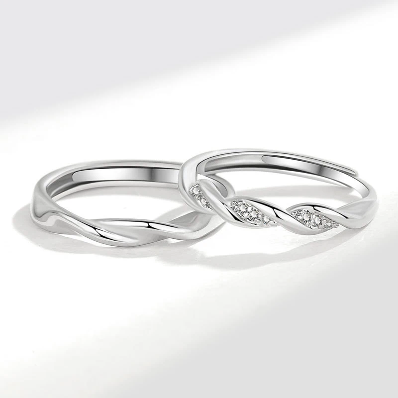 1PC OR 2PCS Couple Ring HipHop Boudoir Ins niche design For Women Men Birthday Jewelry Adjustable