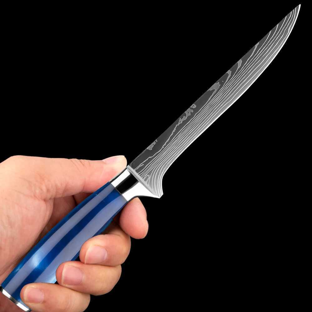 XITUO 1-8 piece kitchen knife set blue resin handle for chef knives Paring knife Boning knife Santoku knife razor sharp X241102