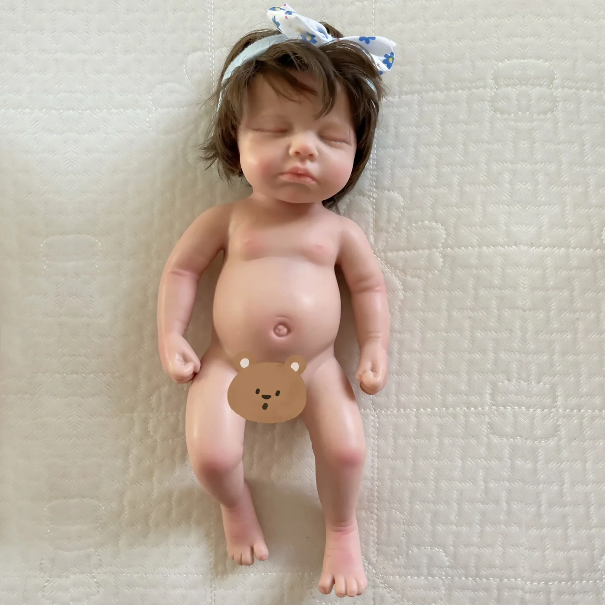 33CM Silicone Loulou Painted Full Body Soft Solid Silicone Handmade Bebe Reborn Doll Reborn De Silicona Cuerpo Entero