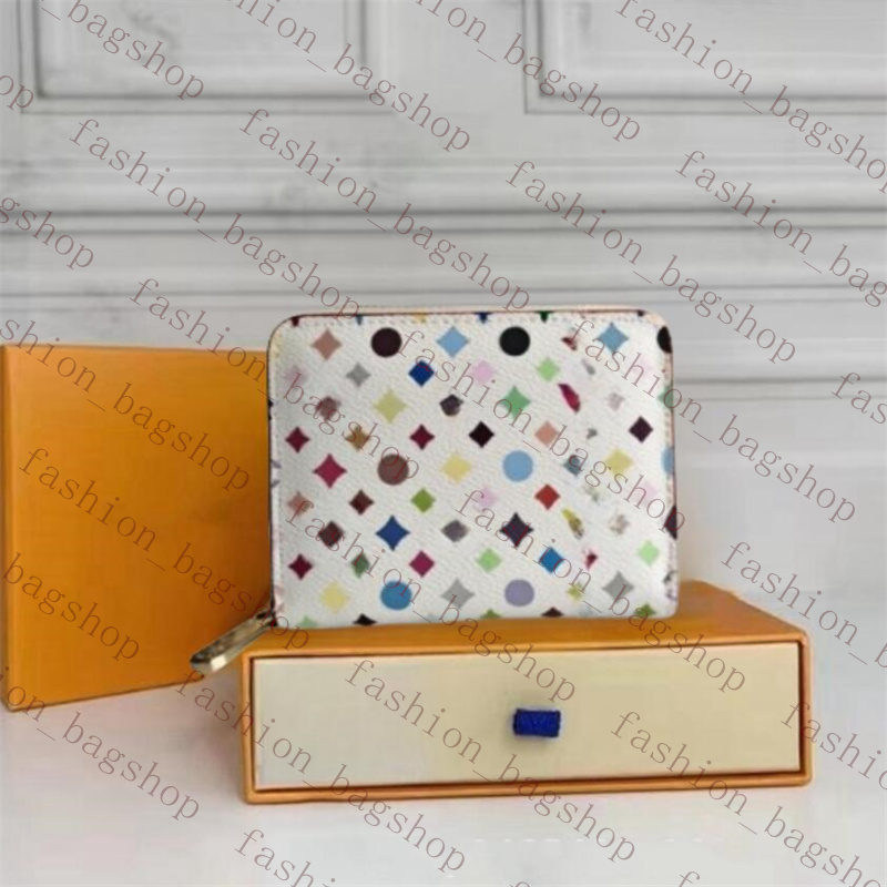 Designer Card Holders Women Mini Wallet Fashion Leather zipper Card bag Luxury Coin Purse Pocket Ladies Purse Old Flower Multi card slot Credit Cards Holder with box