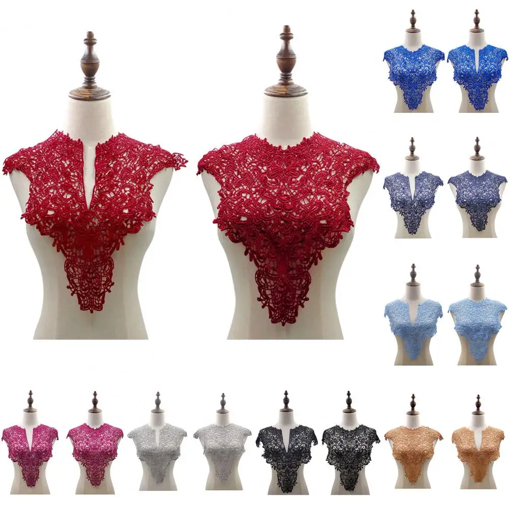 Lace Fake Collar Soft Fabric Embroidered Corsage Big Flowers Lace Applique Detachable 2025 Front/Back Collar Female Lace new Neck Collar