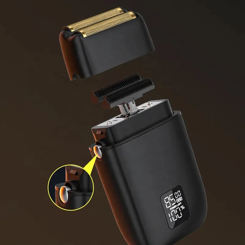 Barber Metal 3-Speed Hair Head Electric Razor Men's Beard Electric Shaver Bald Shaving Machine Dry And Wet