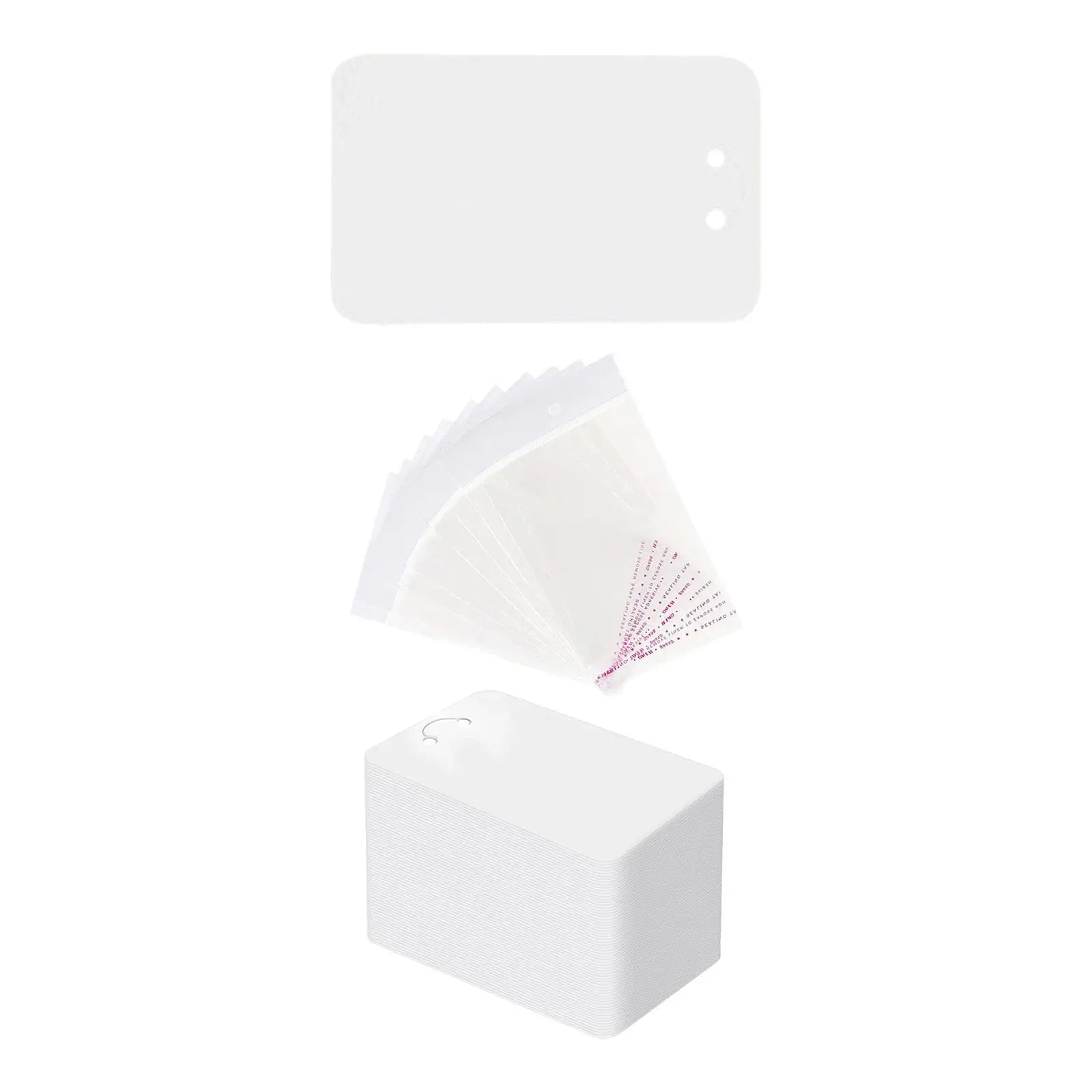 100x Keychain with Self Sealing Bags Rings Bracelet Display Cards