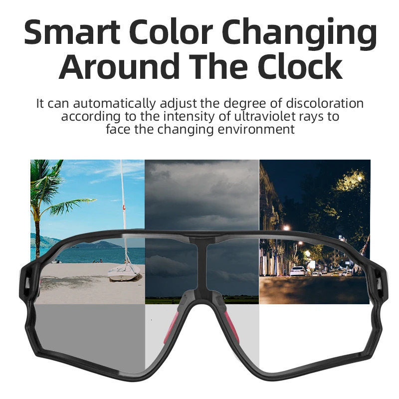 ROCKBROS bicycle goggles po induced MTB road bike goggles UV400 protective sunglasses ultra light sports safety goggles equipment 241031