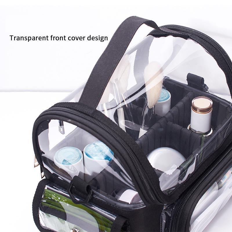 New PVC Makeup Bag For Women Large Capacity Travel Waterproof Transparent Cosmetic Box With Compartments