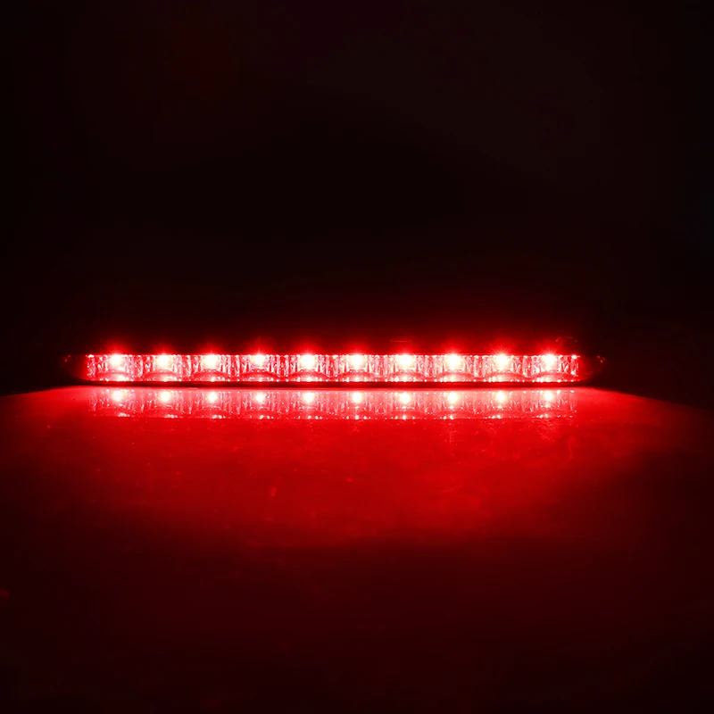 iJDM Black Chrome Lens Red LED 3rd Brake Lamp For 2007-2014 MINI Cooper R56 R57 R58 R60, OEM Fit High Mount Brake Light 12V