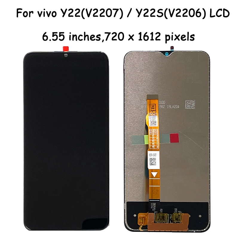 Original Display for Vivo Y22 V2207 Lcd Display Touch Screen Digitizer Assembly with Frame for Vivo Y22s V2206 LCD Repair Parts