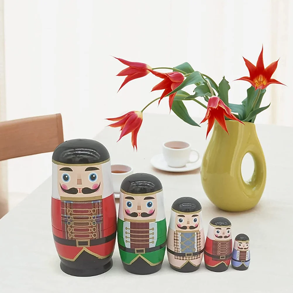 Toddler Wooden Toys Christmas Russian Dolls Aldult Festival Gift Nesting Adults Kids Snowman Party