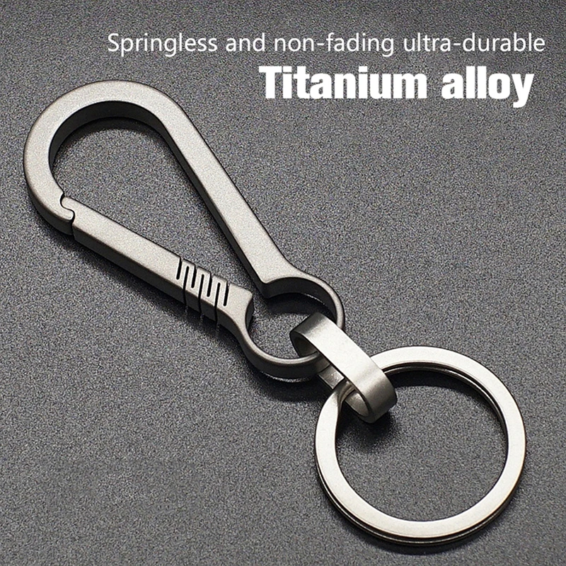 1PCS Alloy Keychain Tiranium Buckle Key Ring Car Accessories Titanium Buckles EDC Outdoor Tool