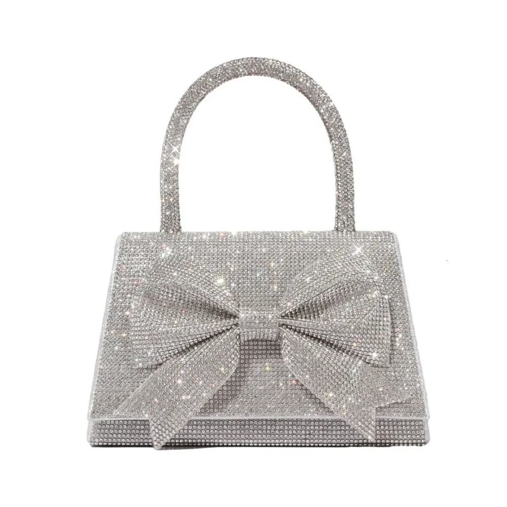 Ladies evening bag diamond bow handbag sparkling bridal bag gold mini wallet wedding party bag 241031