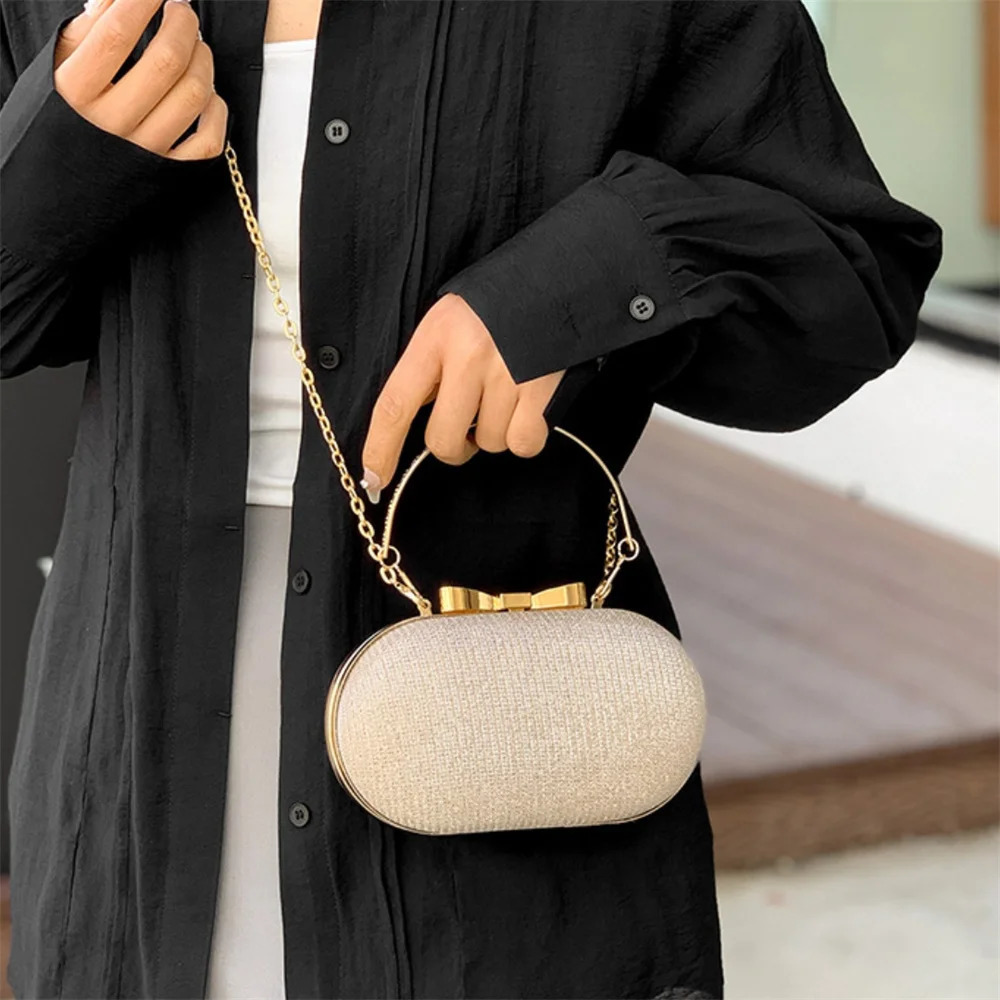 Womens Evening Bag Party Banquet Flash Bag Womens Wedding Clutch Handbag Shoulder Bag Chain Bolsas 241031