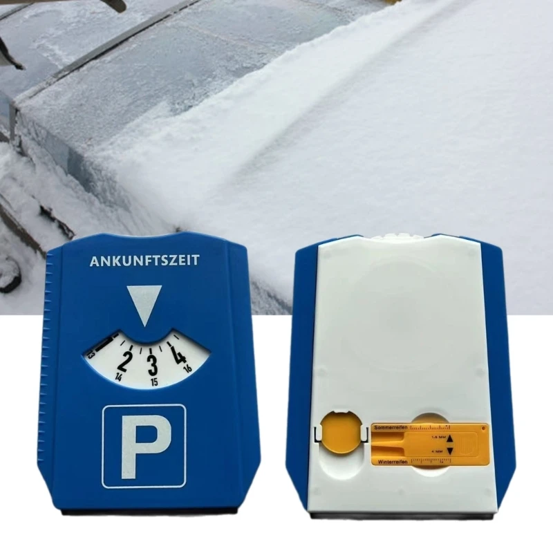 Space Car Tire Save Depth Gauge Parking Card Snow Scraper Time Note Display Disc smile