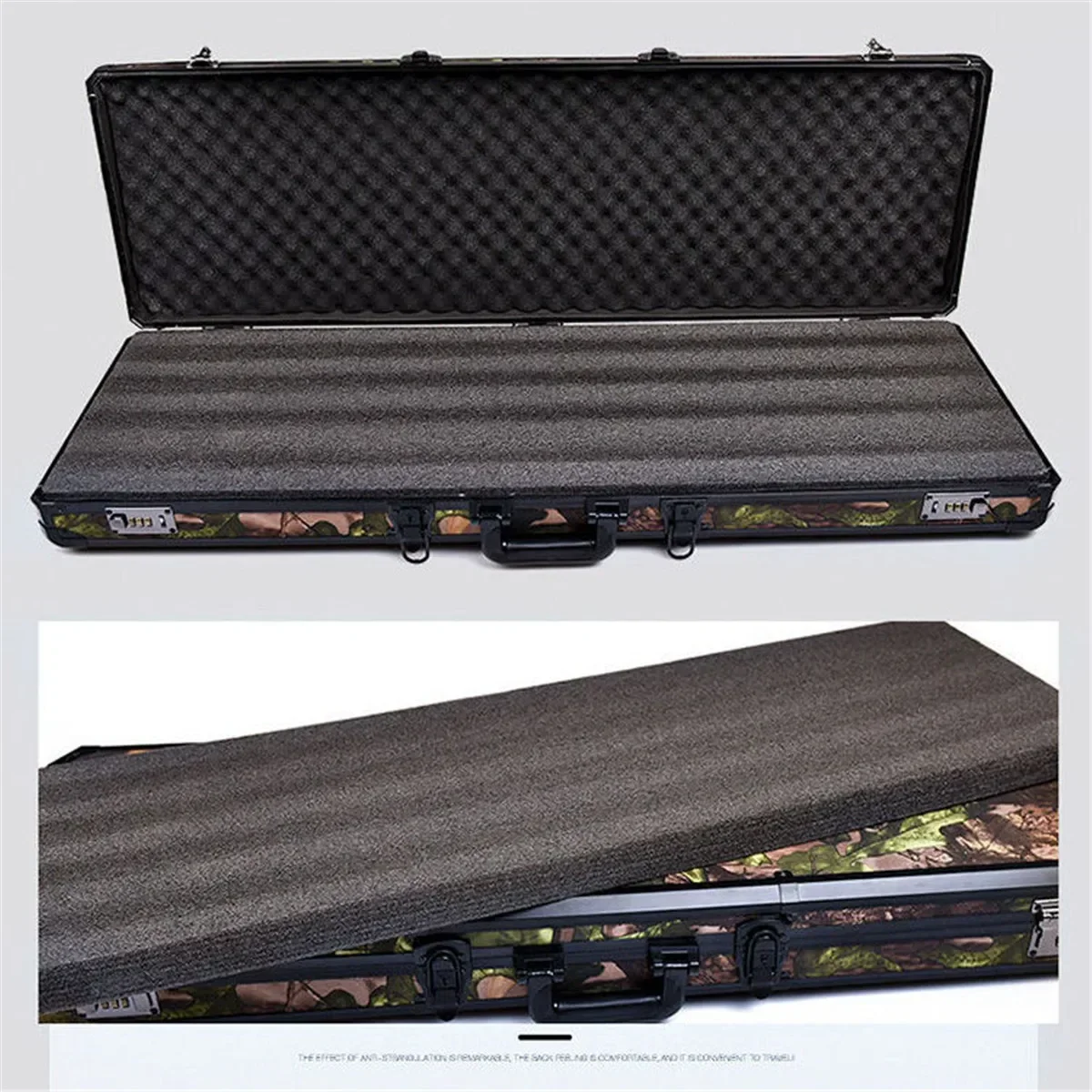 Extra Long Aluminum Alloy Tool Box Suitcase Instrument Case Fish Pole Case Equipment Safety Box Storage Box With Sponge