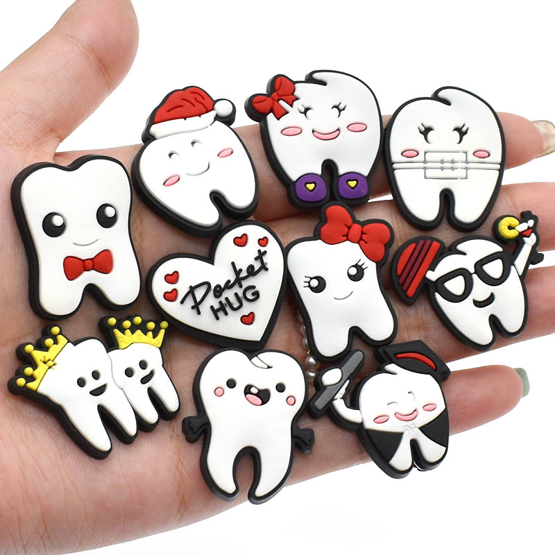 New Arrival Toothbrush Dentist Jibz Shoe Charms Accessories Teeth Health Boys Girls Garden Shoe Buckle Decorations