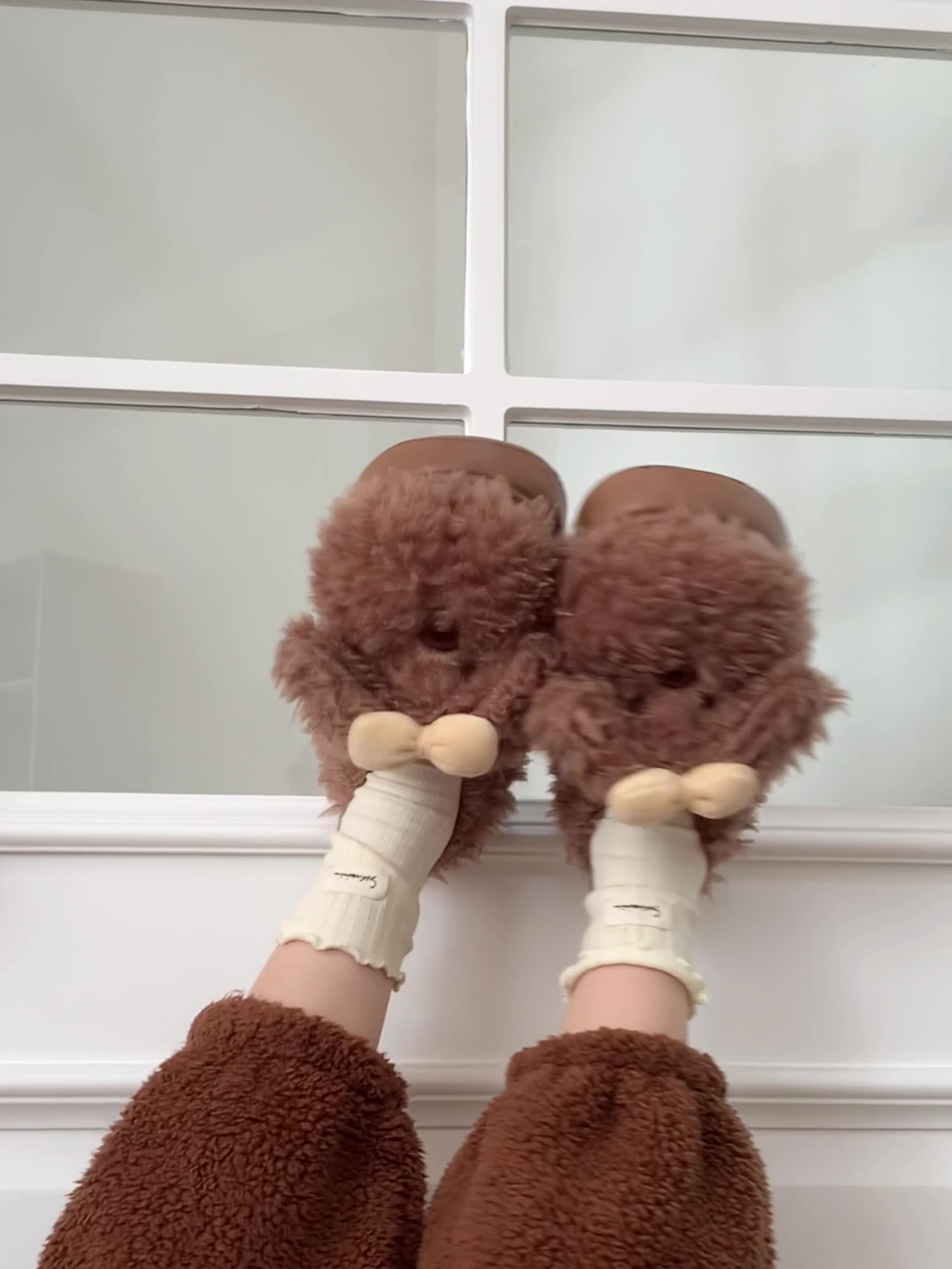 Slippers Fun Cute cartoon puppy dog Cute slippers for women girls Fashion Kawaii Fluffy winter warm women's slippers