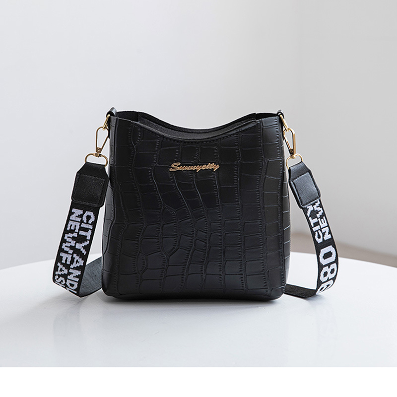 Crocodile Messenger Bags For Women Luxury High Quality Ladies Handbags Bucket Bag Pu Leather Crossbody Shoulder Bag Female