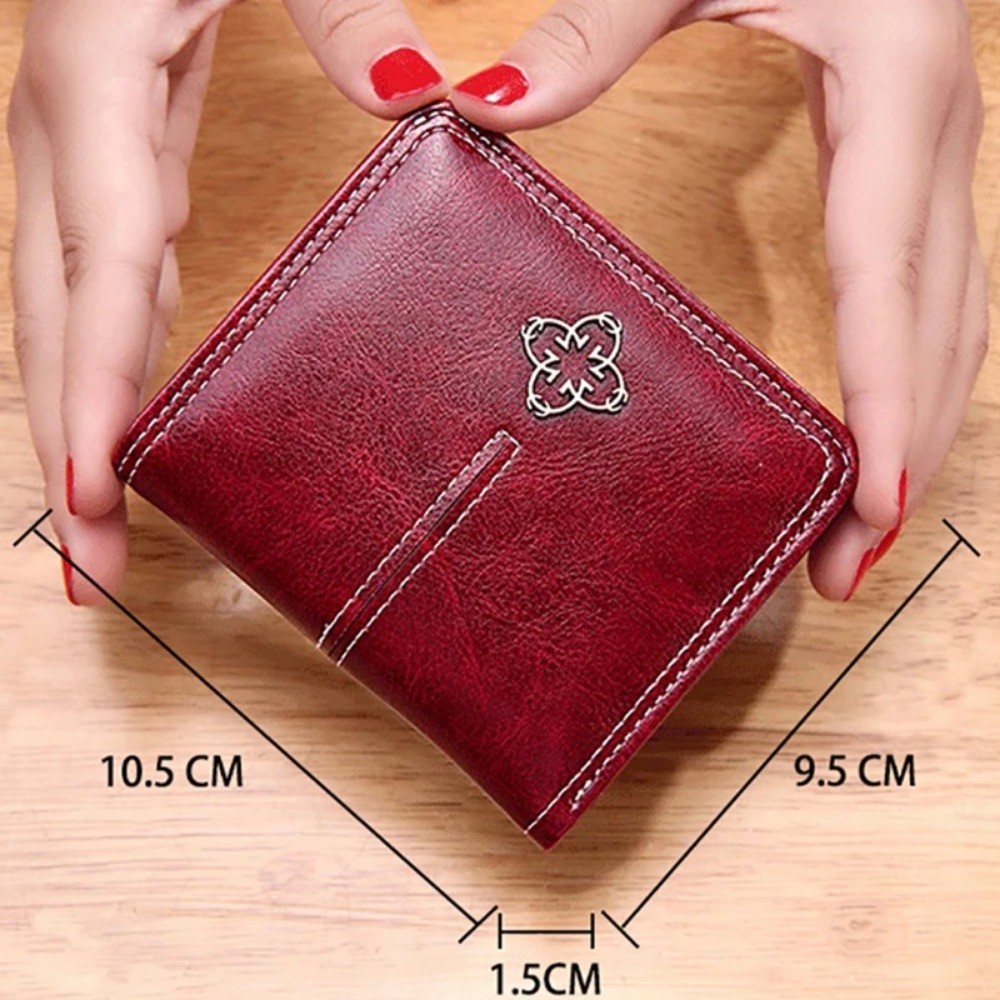 New designer PU leather women's wallet short handbag zipper coin wallet credit card clip designer women's small wallet