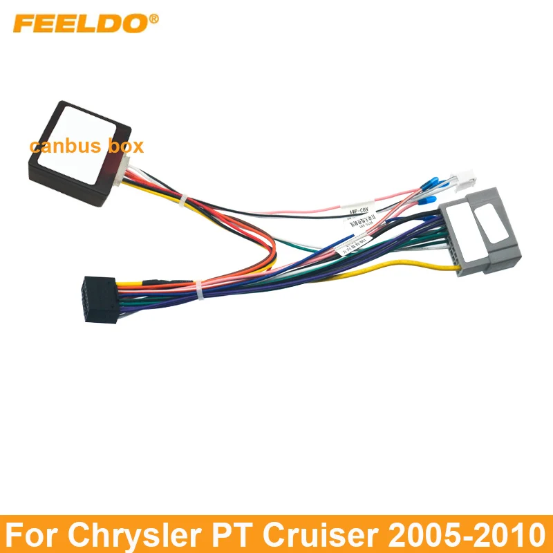 FEELDO Car Audio 16PIN CD/DVD Player Power Calbe Adapter With Canbus Box For Chrysler PT Cruiser 05-10 Stereo Plug Wiring Harnes