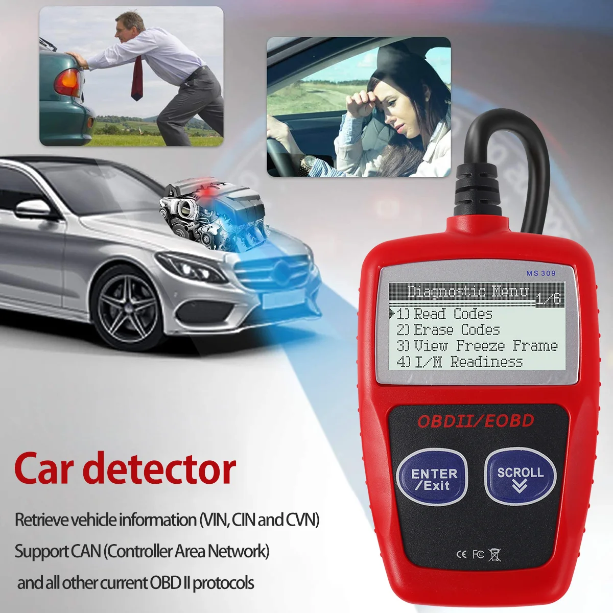 Professional Car Scanner Fault Code Reader I/M Accurate Engine Diagnostic Scanner Multifunctional Scanner Read&Erase Fault Code