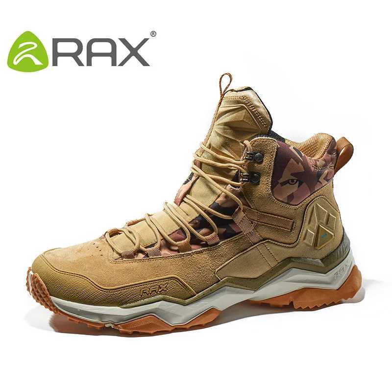 RAX mens hiking shoes mid top waterproof outdoor sports shoes mens leather hiking boots off-road camping climbing hunting sports shoes Y241102