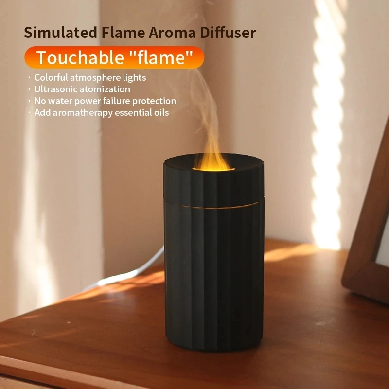 Car Essential Oil Diffuser Flame Aroma Diffuser Vehicle Humidifier Auto Air Purifier Home Air Freshener Diffuser Scent Machine