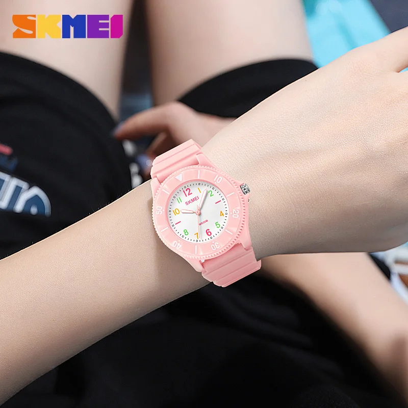 SKMEI Brand New Soft TPU Strap Children Sports Watches 50M Waterproof Kids Quartz Wristwatches For Boys Girls Clock montre