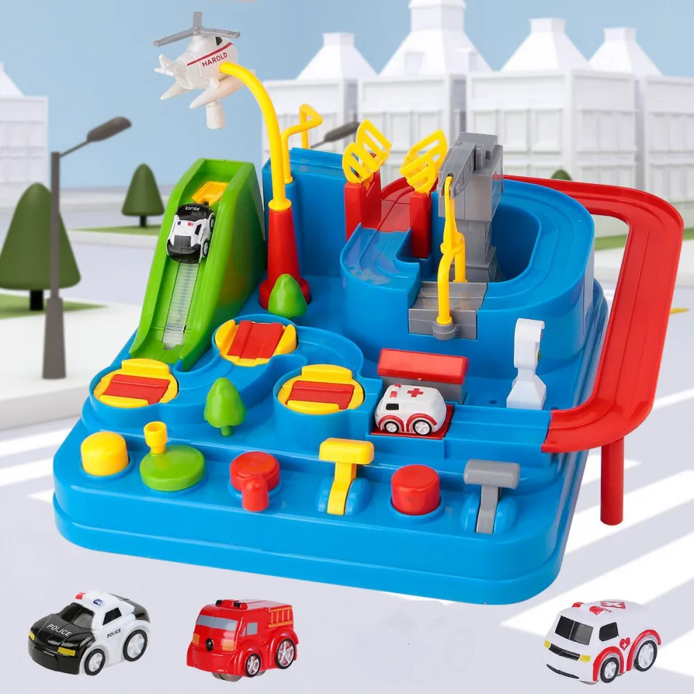 Model Racing Educational Toys Children Puzzle Rail Car Adventure Brain Game Mechanical Interactive Train To