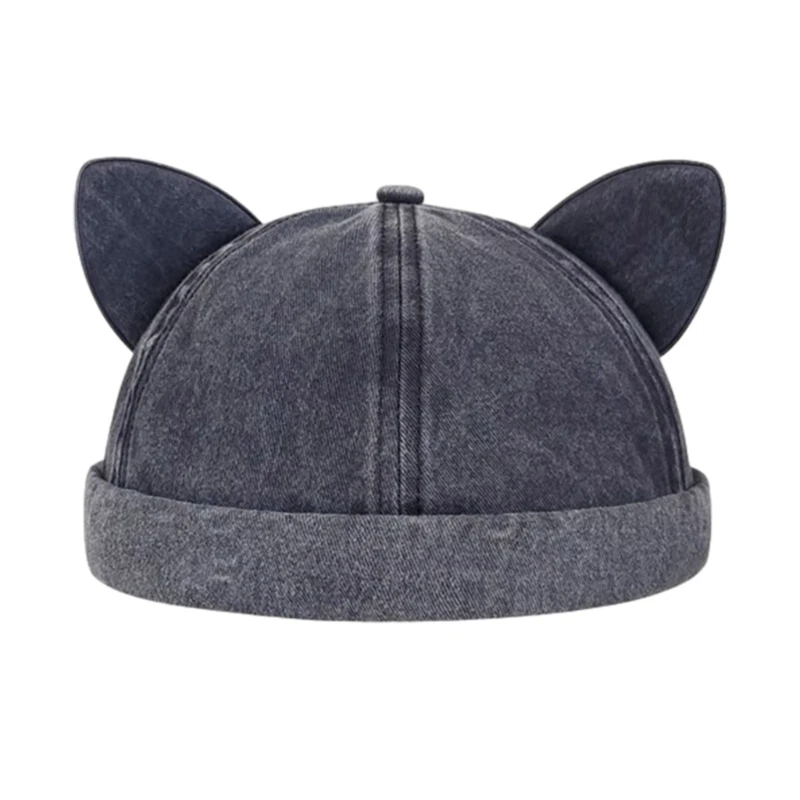 Beanie Hat for Summer Women Outdoor Beanie Hat with Lovely Cat Ear Decor smile