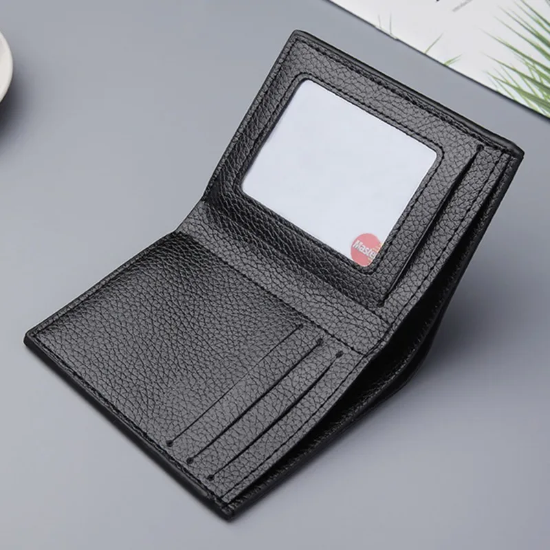 2023 New Soft Men Wallet Solid Color Pu Leather Mini Coin Purse Driver's License Card Holder