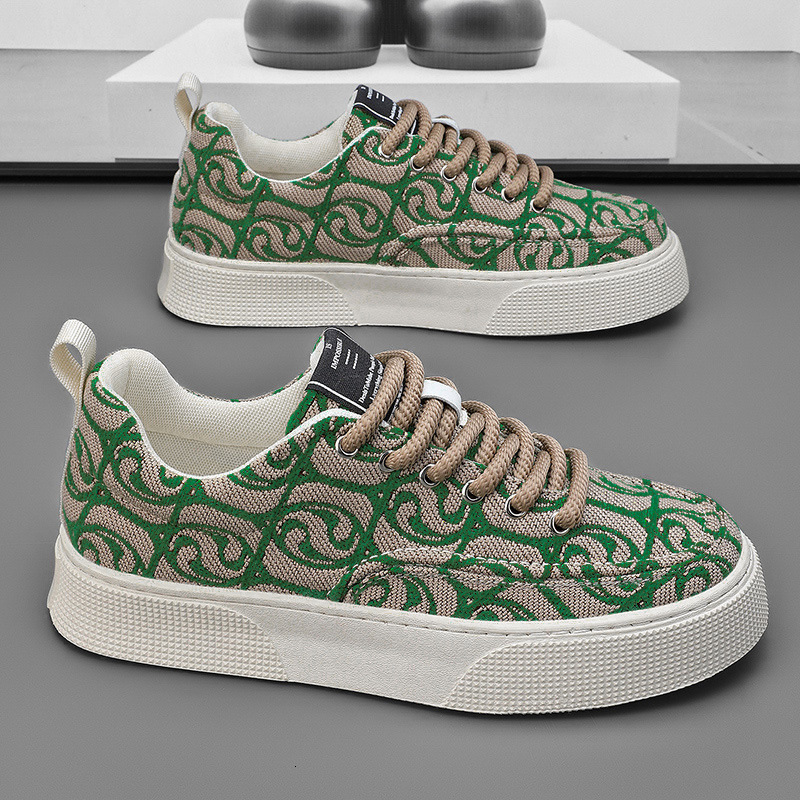 2024 Canvas Sneakers Men Fashion Spring Autumn Casual Men's Platform Lace Up Flats Non-slip Wear-resistant Sports Shoes a81a5