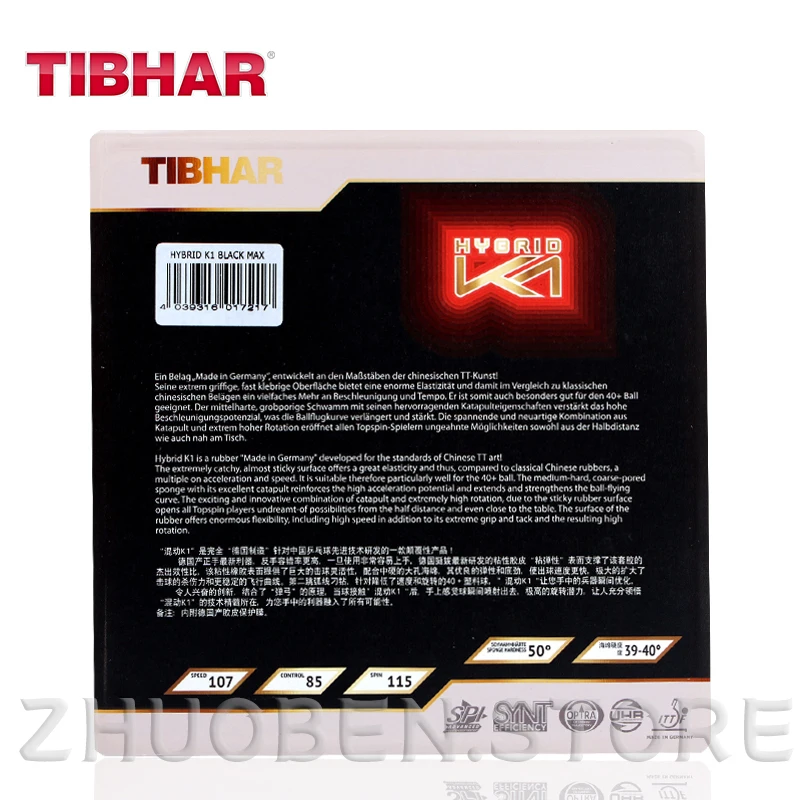 TIBHAR HYBRID K1 / K1 PLUS / K2 / K1 PRO Sticky Forehand Offensive Pimples In Table Tennis Rubber Ping Pong Sponge Original