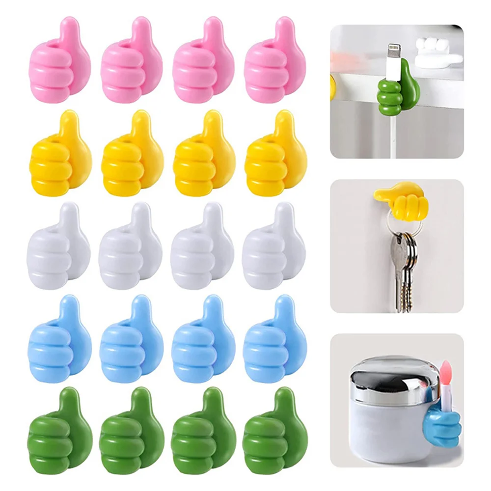 4PCS Self Adhesive Hand-shaped Rubber Holder Glasses Cable Power Cord Charging Line Mini Hook Car Organizer Gadget Decorations