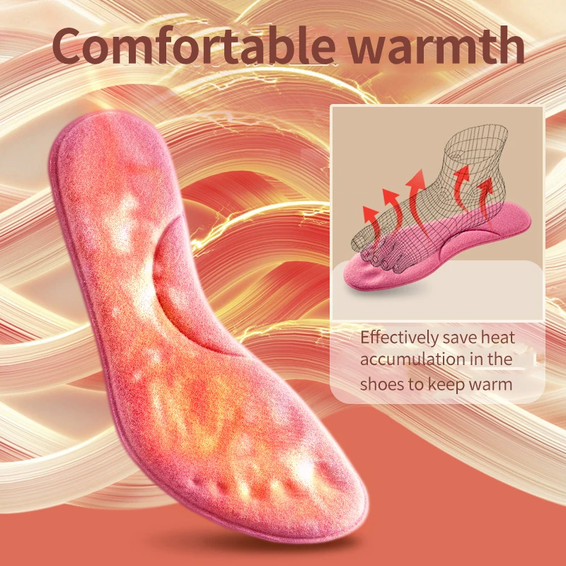 Self Heated Thermal Insoles for Feet Warm Memory Foam Arch Support Insoles for Women Winter Sneakers Boots Self-heating Shoe Pad