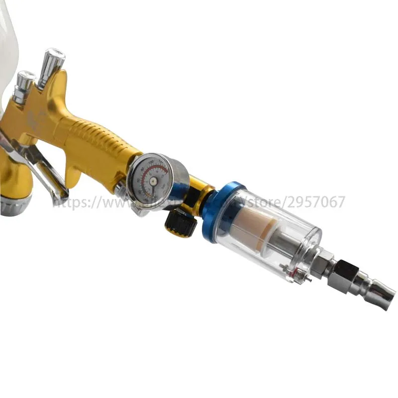 1.3/1.5/1.7/2.0mm Nozzle R500 LP Spray Gun 600cc Paint Airbrush And Air Regulator Gauge Water Oil Separator Filter