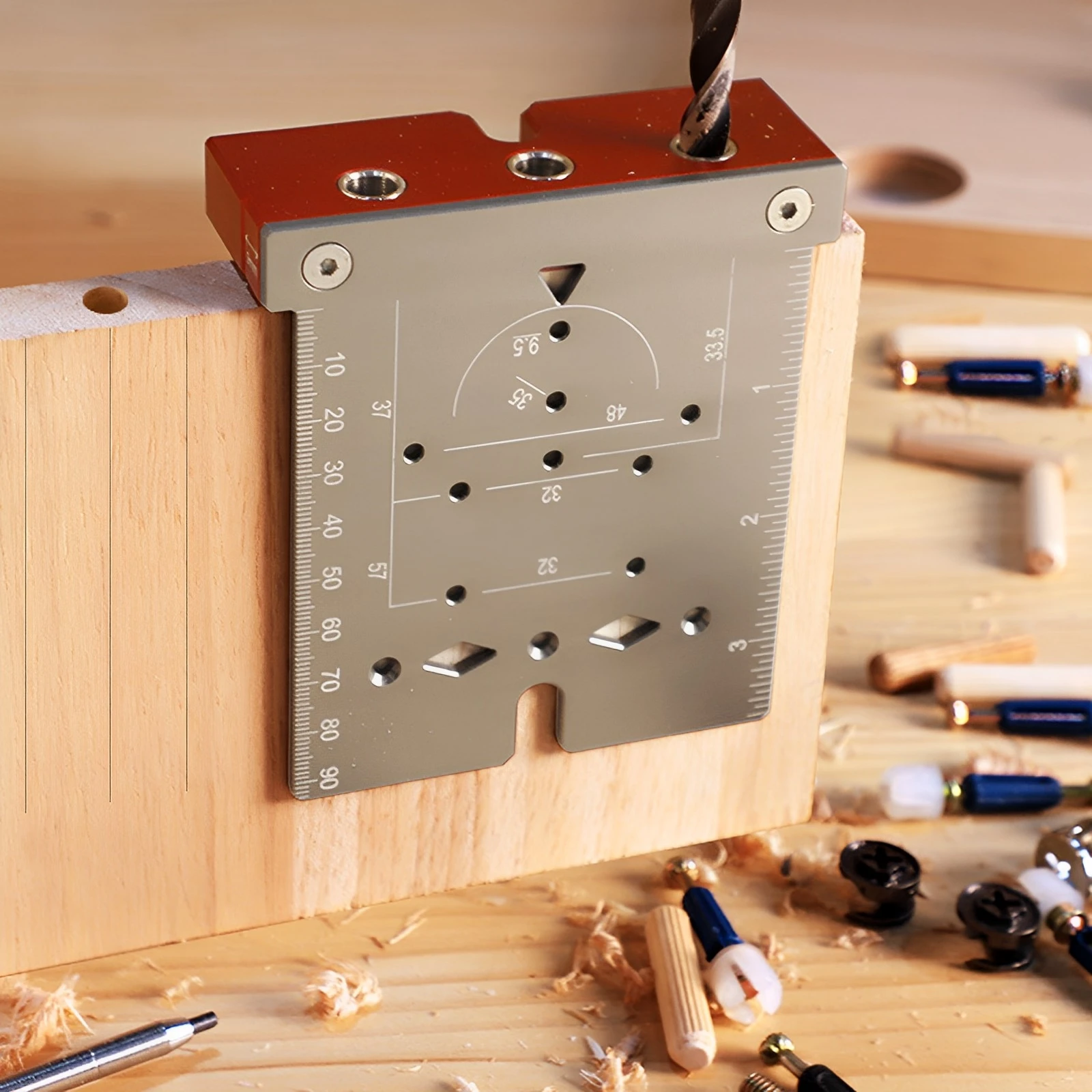 35mm Hinge Punching Locator Aluminum Alloy Woodworking Drilling Locators Drilling Jig Guide Hinge Opener Aid for Cabinet Doors
