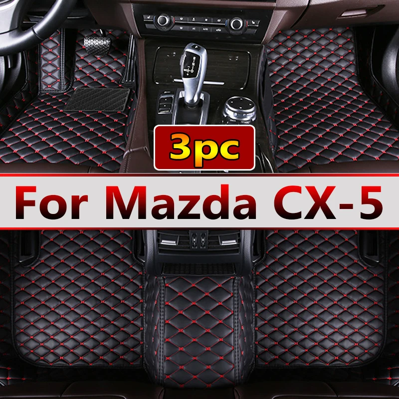 Floor Mats For Mazda CX-5 CX5 KF 2017~2023 Leather Mat Rugs Carpet Full Set Auto Interior Parts Car Accessories 2018