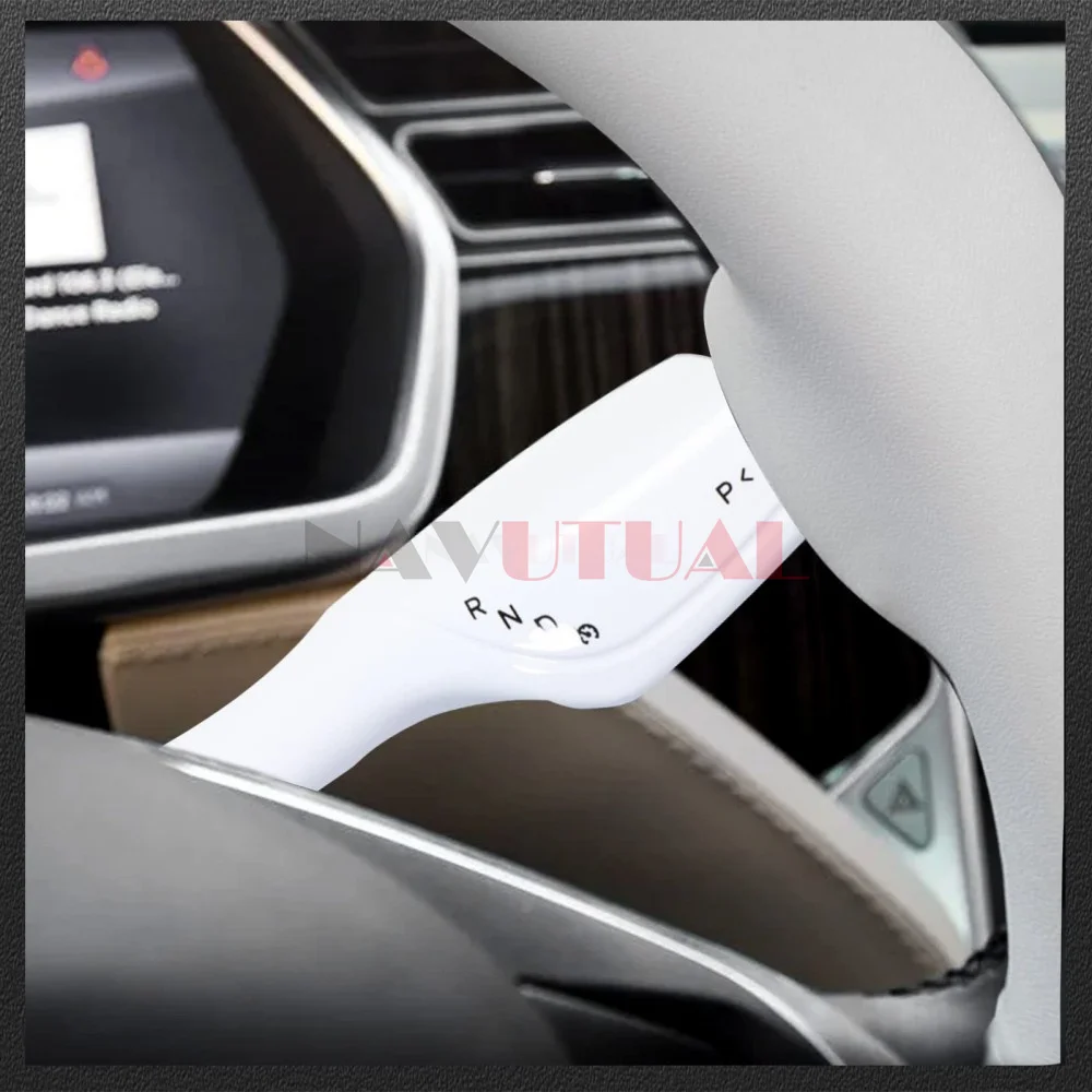 White Steering Wheel Column for Tesla 3 Model Y Car Shift Paddle Decorative Cover Gear Lever Interior Protection