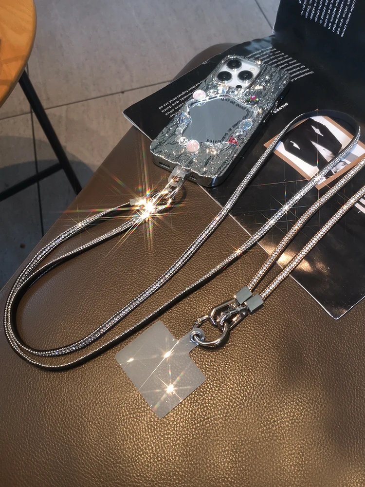 New Rhinestone Crossbody Mobile Phone Lanyard Neck Strap Anti-Lost Chain Rope With Universal Clip Cell Phone Case Trend Pendant