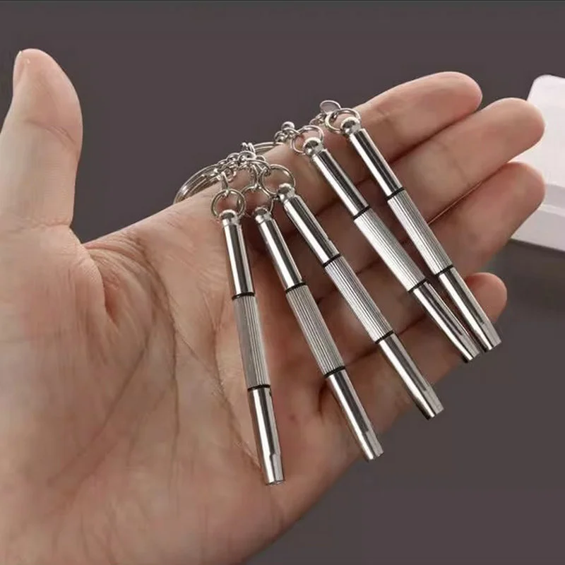 1/5/10pcs 3 in 1 Aluminum Steel Eyeglass Screwdriver Sets with Keychain Screwdrivers for Sunglass Glasses Watch Repair Tool Kits