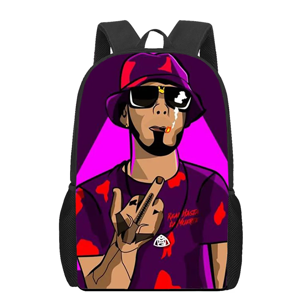 Anuel AA Rapper Hip Hop 3D Print School Bags for Boys Girls Students Backpacks Kids Book Bag Women Men Casual Travel Backpack