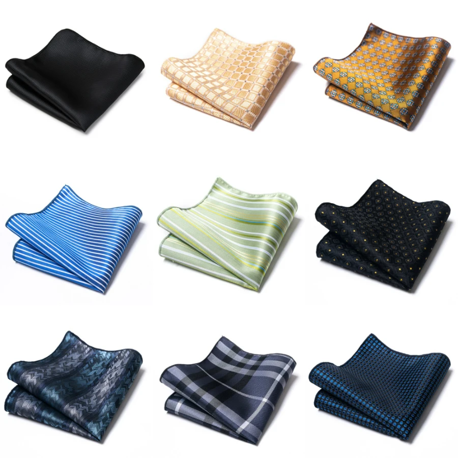 126 Many Color Jacquard Silk Handkerchief Pocket Square hombre Printed Light Blue Performance Shirt Accessories