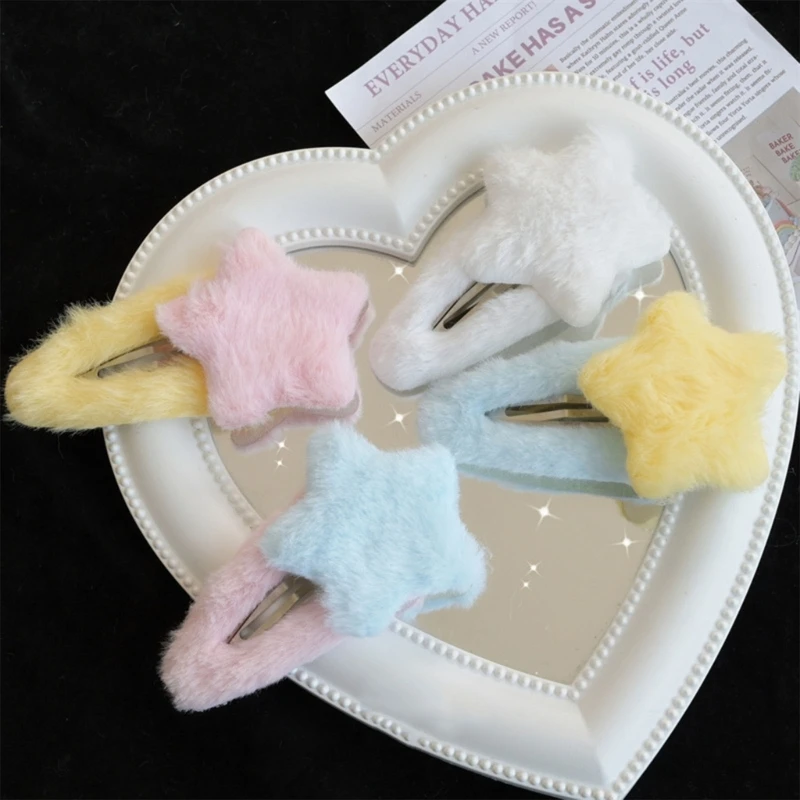 Plush Star Y2K-Style Star new Mini Star Hairpin Sweet Handmade Cute Pins Hairpin Headwear 2025 Hair Accessories Women Girls