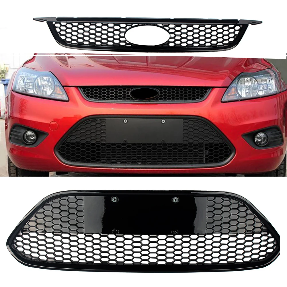 Front Lower Grille Bumper Honeycomb Gill For Ford Focus 2009 2010 2011 2012 2013 2014 2015 Hatchback Sedan