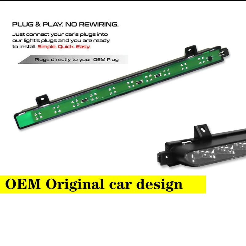 iJDM Black Chrome Lens Red LED 3rd Brake Lamp For 2007-2014 MINI Cooper R56 R57 R58 R60, OEM Fit High Mount Brake Light 12V