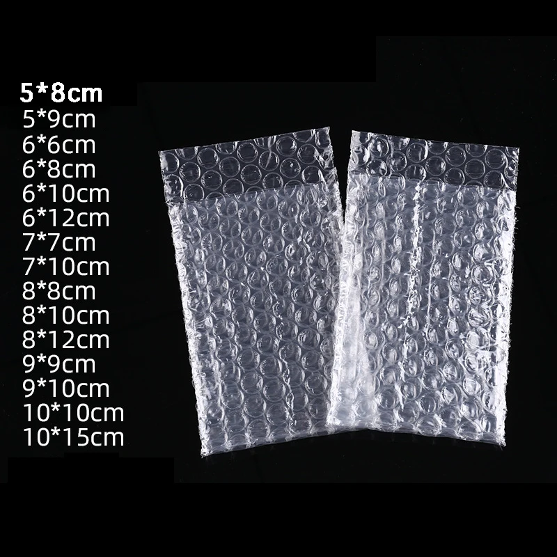 100Pcs/pack Small Transparent Bubble Packing Bags PE Plastic Wrap Envelope Small items Product Shockproof Protective Bag